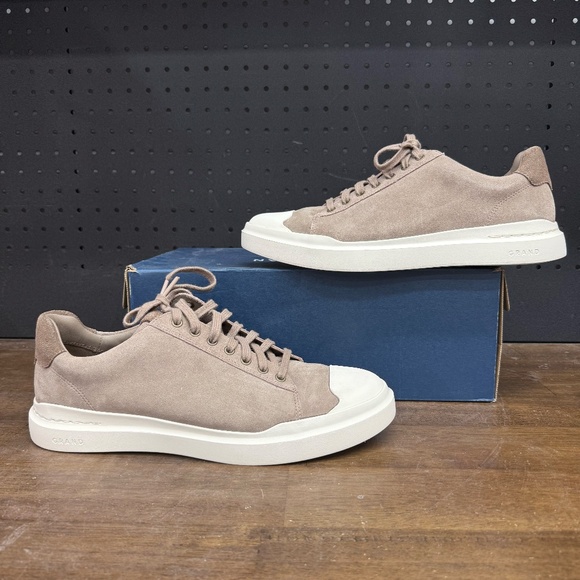 Used W/ Box! Men's Cole Haan Grand Pro Rally Captoe Sneaker Tan Ivory Sneakers - Picture 1 of 5